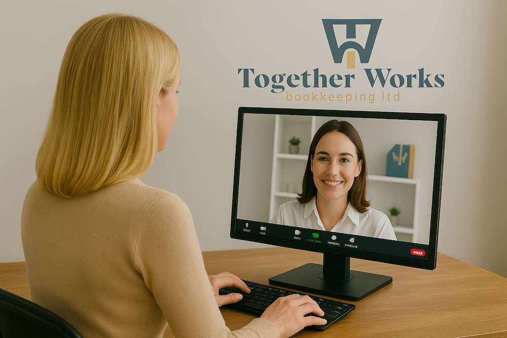 Lady talking to a woman on Zoom